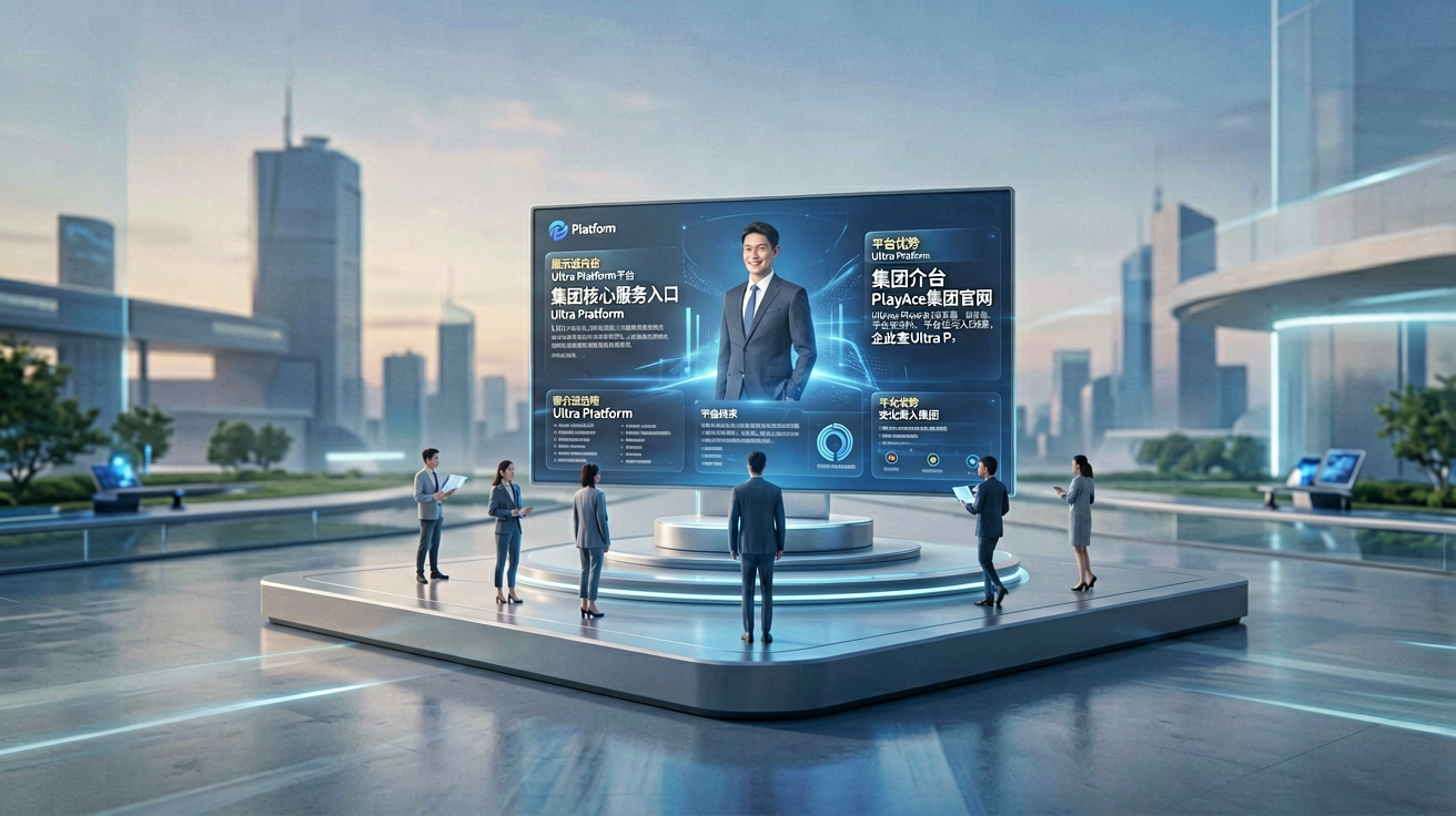 Ultra Platform平台界面展示，呈现PA视讯集团核心服务入口